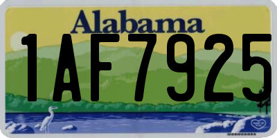 AL license plate 1AF7925