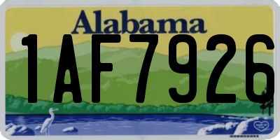 AL license plate 1AF7926