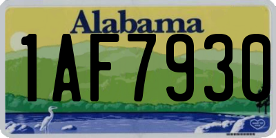AL license plate 1AF7930