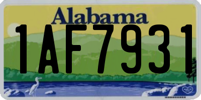 AL license plate 1AF7931