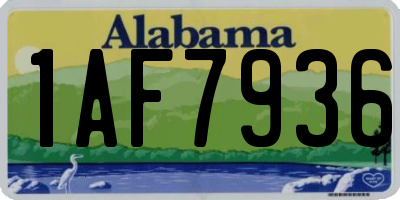 AL license plate 1AF7936