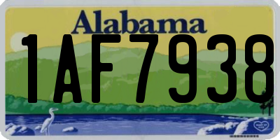AL license plate 1AF7938
