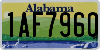 AL license plate 1AF7960