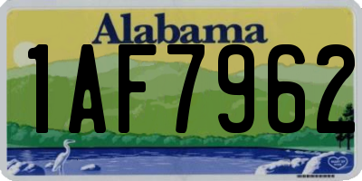 AL license plate 1AF7962