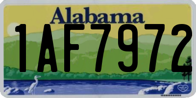 AL license plate 1AF7972