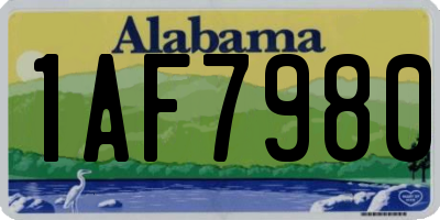 AL license plate 1AF7980