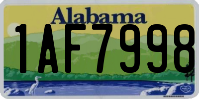 AL license plate 1AF7998