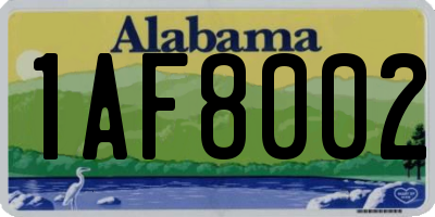 AL license plate 1AF8002