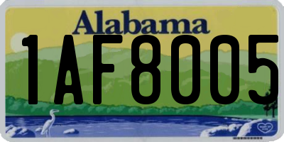 AL license plate 1AF8005