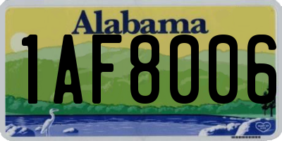 AL license plate 1AF8006