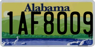 AL license plate 1AF8009