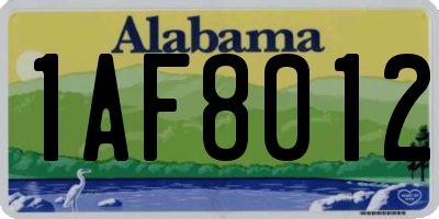 AL license plate 1AF8012