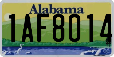 AL license plate 1AF8014