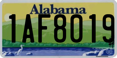 AL license plate 1AF8019