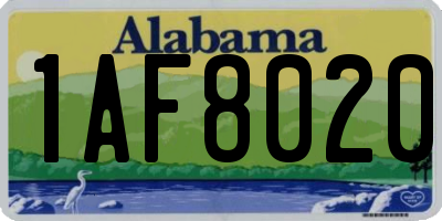 AL license plate 1AF8020