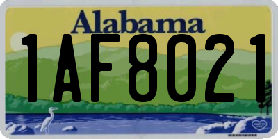 AL license plate 1AF8021