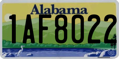 AL license plate 1AF8022