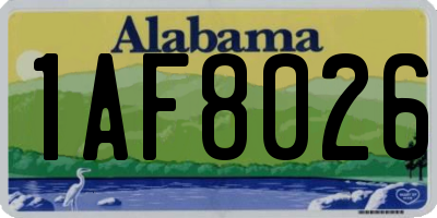 AL license plate 1AF8026