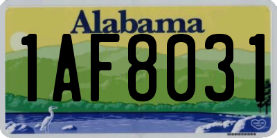 AL license plate 1AF8031