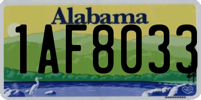 AL license plate 1AF8033