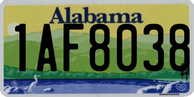 AL license plate 1AF8038