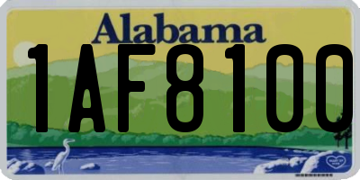 AL license plate 1AF8100