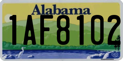 AL license plate 1AF8102