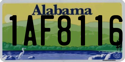 AL license plate 1AF8116