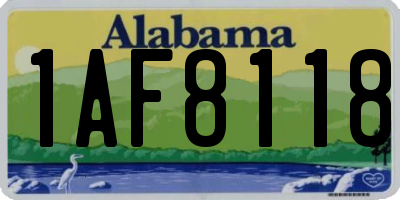 AL license plate 1AF8118
