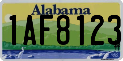 AL license plate 1AF8123