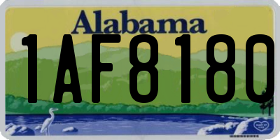AL license plate 1AF8180