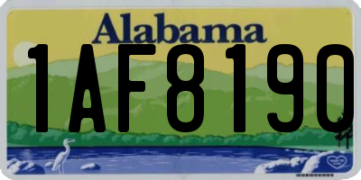 AL license plate 1AF8190