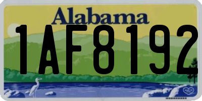 AL license plate 1AF8192