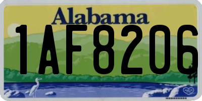 AL license plate 1AF8206