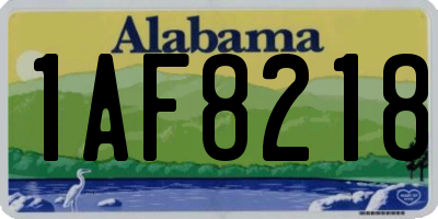 AL license plate 1AF8218