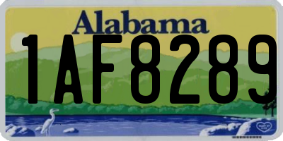 AL license plate 1AF8289