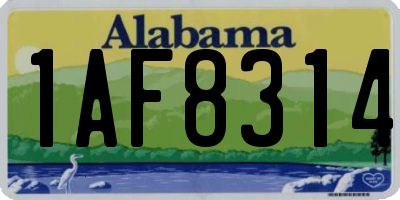 AL license plate 1AF8314