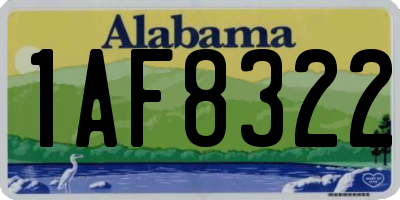 AL license plate 1AF8322