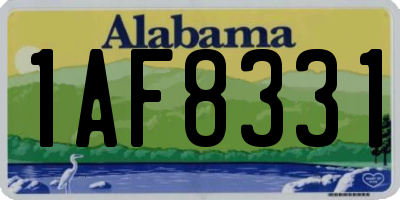 AL license plate 1AF8331