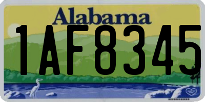 AL license plate 1AF8345