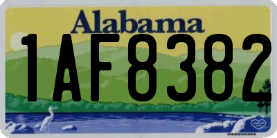 AL license plate 1AF8382