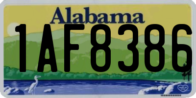 AL license plate 1AF8386