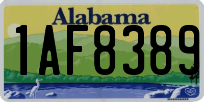 AL license plate 1AF8389