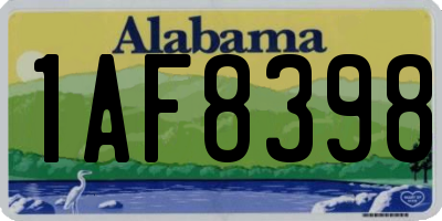 AL license plate 1AF8398