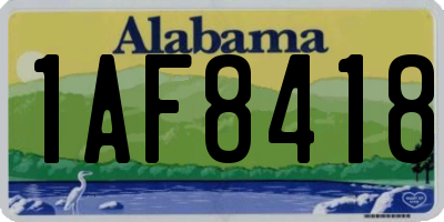 AL license plate 1AF8418
