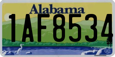 AL license plate 1AF8534