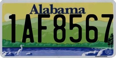 AL license plate 1AF8567