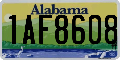 AL license plate 1AF8608