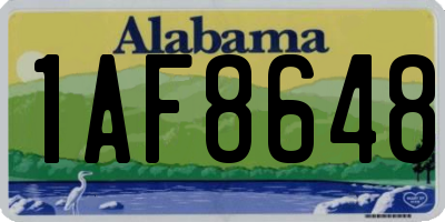 AL license plate 1AF8648