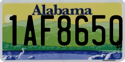 AL license plate 1AF8650